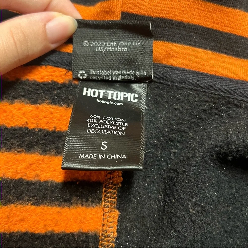 Skelanimals Diego Color Blocked Orange and Black Striped Hoodie - Picture 7 of 9